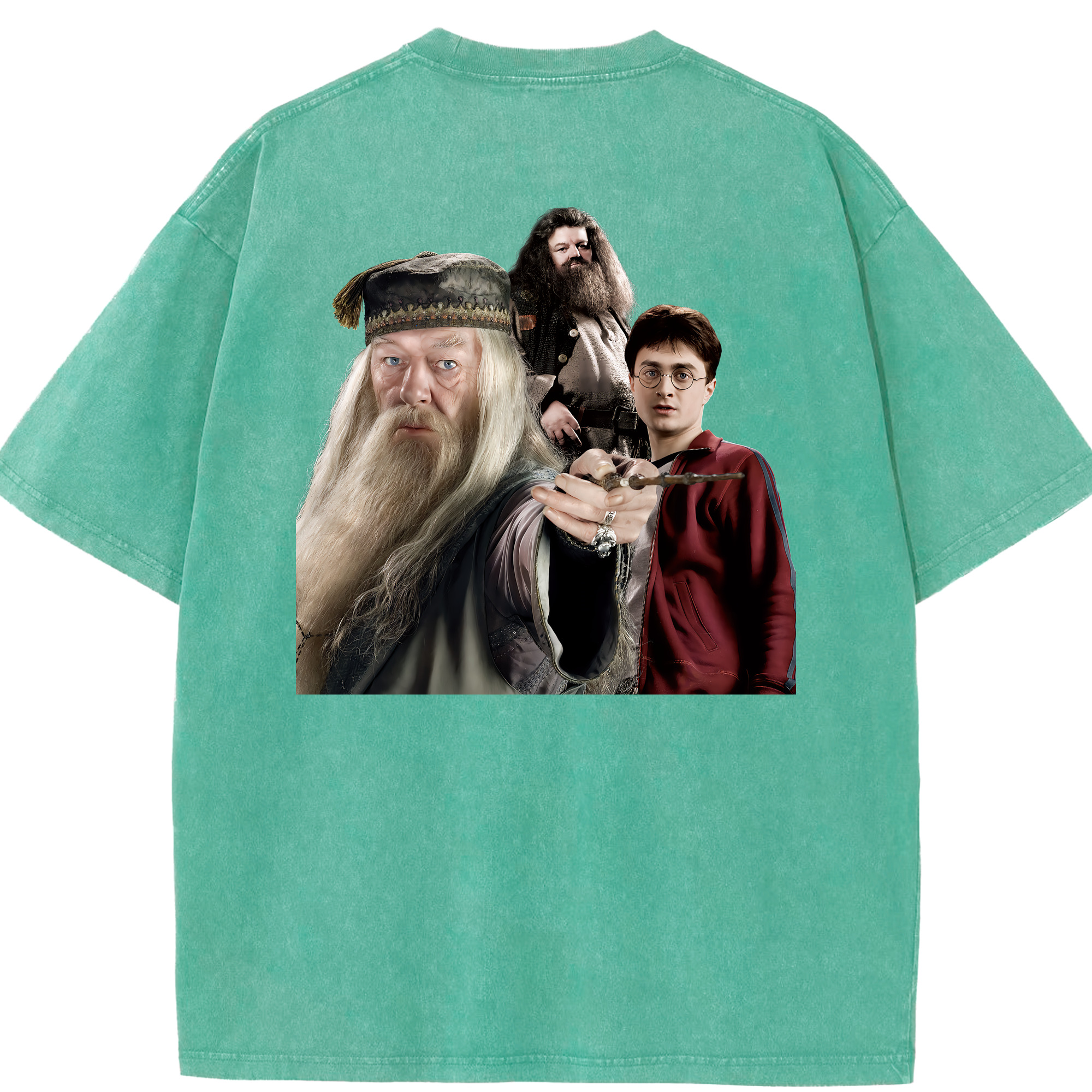（画像用） Harry Potter ハリー・ポッターシリーズ 綿100% ヴィンテージ風 半袖Tシャツ（背面プリント）
